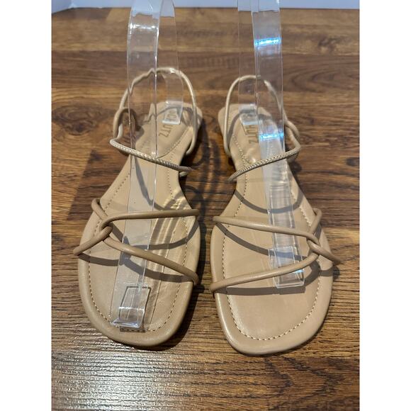 SCHUTZ Women's Aimi Leather Strappy Sandals Beige Size 6.5B NWT Minimalist Chic - Picture 4 of 11
